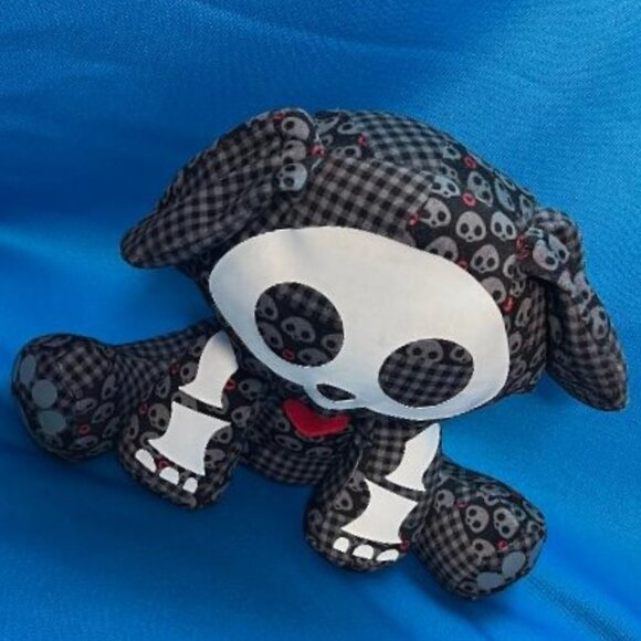 TOYNAMI RARE SKELANIMALS ~ DEAD IN PLAID DAX THE DOG PLUSH DOLL / STUFFED ANIMAL - Picture 5 of 16